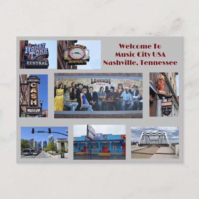 Sites à voir à Nashville, Tennessee carte postale (Devant)