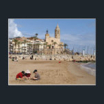 Sitges, Barcelona, jocs a la platja Postkarte<br><div class="desc">Hice esta foto en un paseo por esta wertosa ciudad. Capta la paz y felicidad que produzieren Besucher.</div>