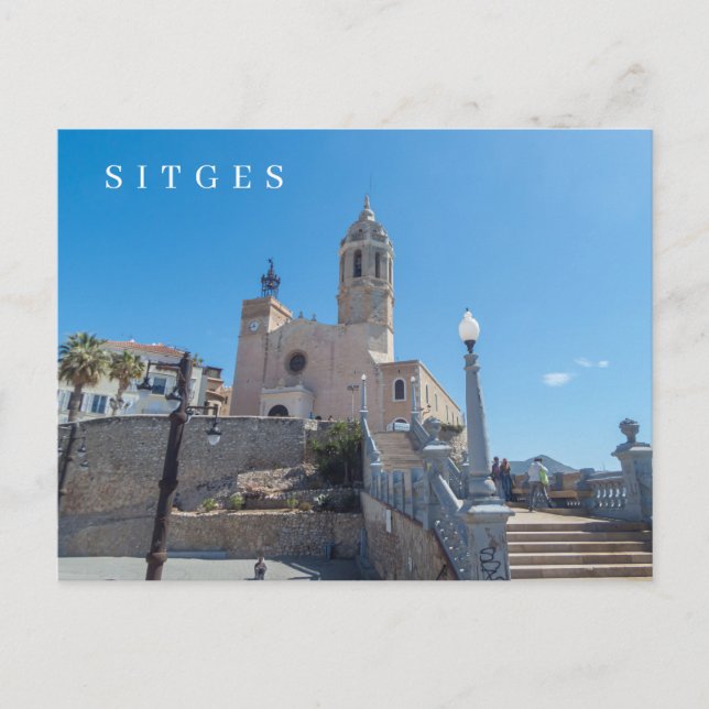 Sitges Kirchenansicht Postkarte (Vorderseite)