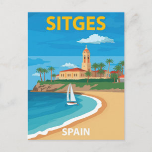 Sitges Spanien Strand Reise Postkarte