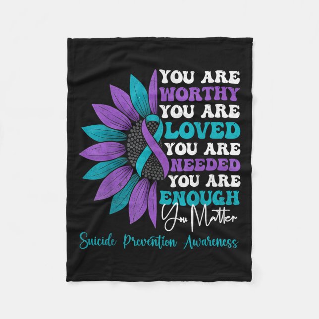 Sitive Motivational Suprt Suicide Prevention Aware Fleecedecke (Vorderseite)