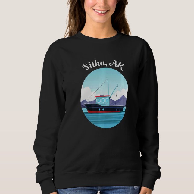 Sitka Alaska Fischerboot Fischer Sweatshirt (Vorderseite)