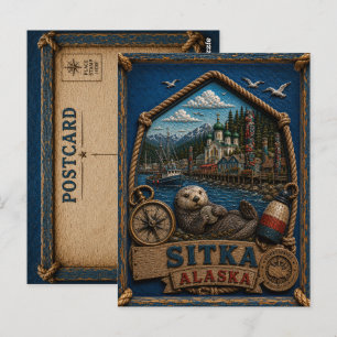 Sitka Alaska Postkarte Vintage Reise