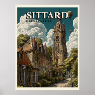 Sittard Netherlands Vintage Travel Poster