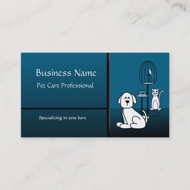 Sitter Boarding Business Custom Business Card Visitenkarte (Vorderseite)