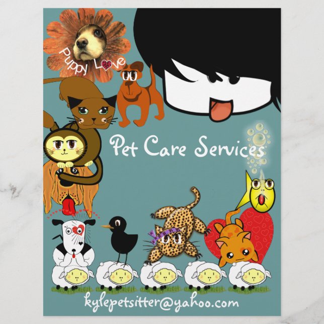 Sitter Flyer Viele Niedliche Tiere (Hinten)