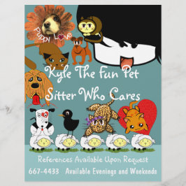 Sitter Flyer Viele Niedliche Tiere