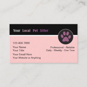 Sitter pour animaux de compagnie Cartes de visite