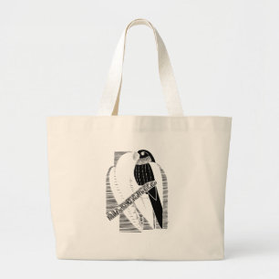 Sittich-Minimalist-Tier-Art-Abstrakt Jumbo Stoffbeutel