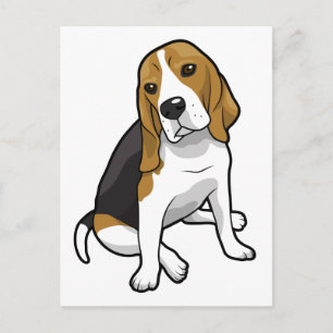 Sitting-Beagle Postkarte