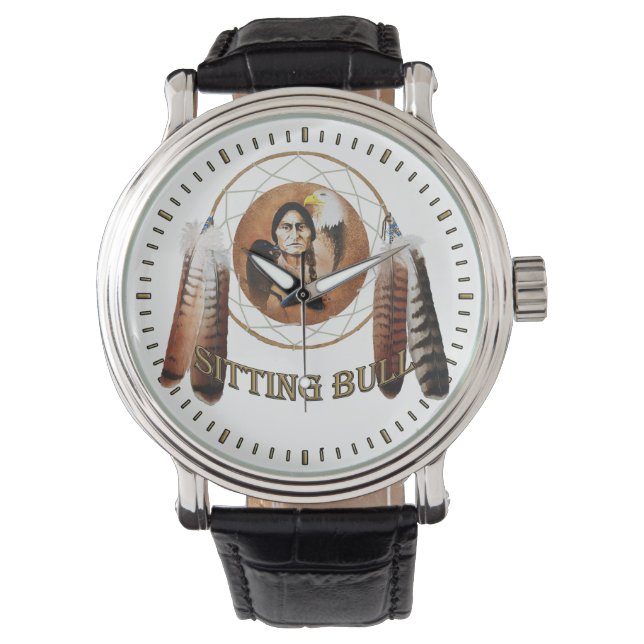 Sitting Bull Dreamcatcher Armbanduhr (Vorderseite)