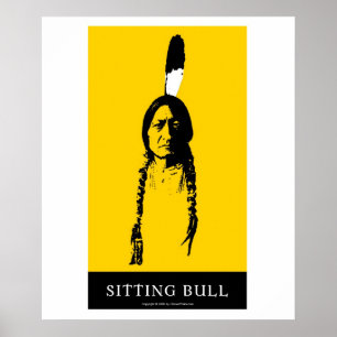 Sitting Bull im Gelb Poster