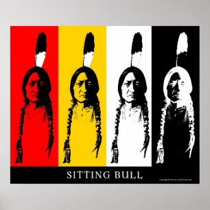 Sitting Bull in Mehrfarben Poster