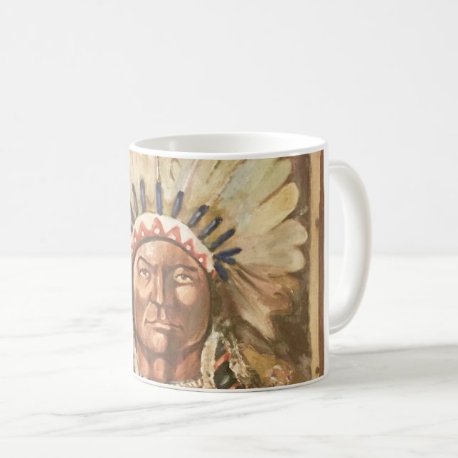 Sitting Bull Indischer Chef Kaffeetasse (VorderseiteRechts)