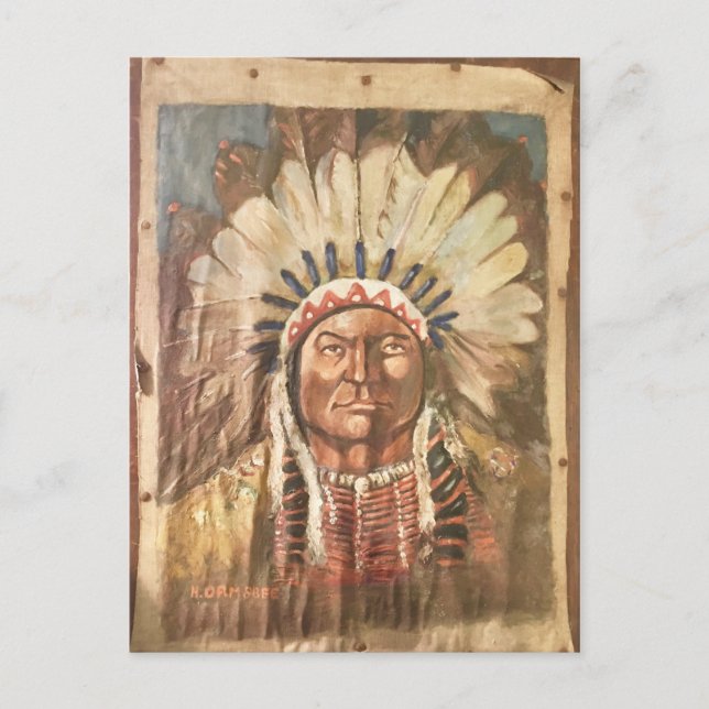 Sitting Bull Indischer Chef Postkarte (Vorderseite)