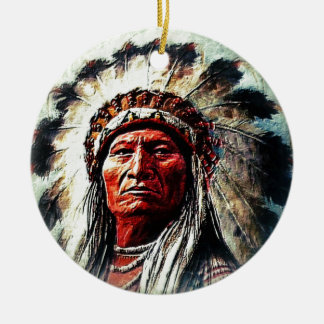 Sitting Bull Keramik Ornament