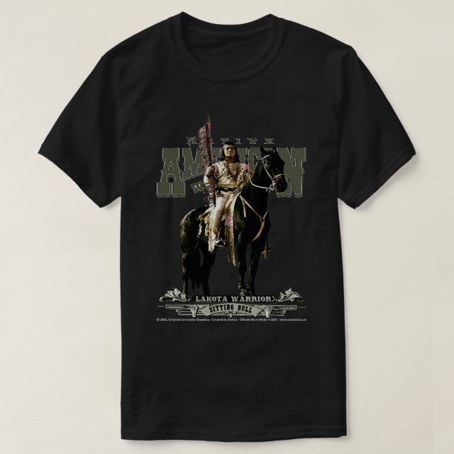 Sitting Bull Lakota Nation Warrior T-Shirt (Design vorne)