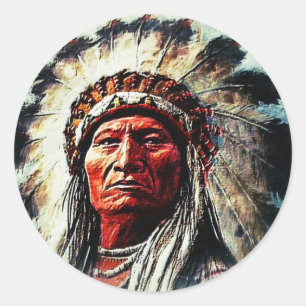 Sitting Bull Runder Aufkleber