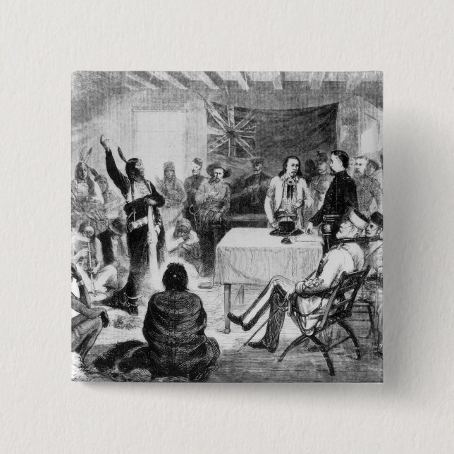 Sitting- Bullrat, 1877 Button (Vorderseite)