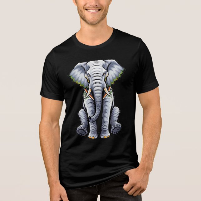 Sitting Elephant Tri-Blend Shirt (Vorderseite)
