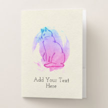 Sitting Kitty - Schöne Aquarellblende nach Maß