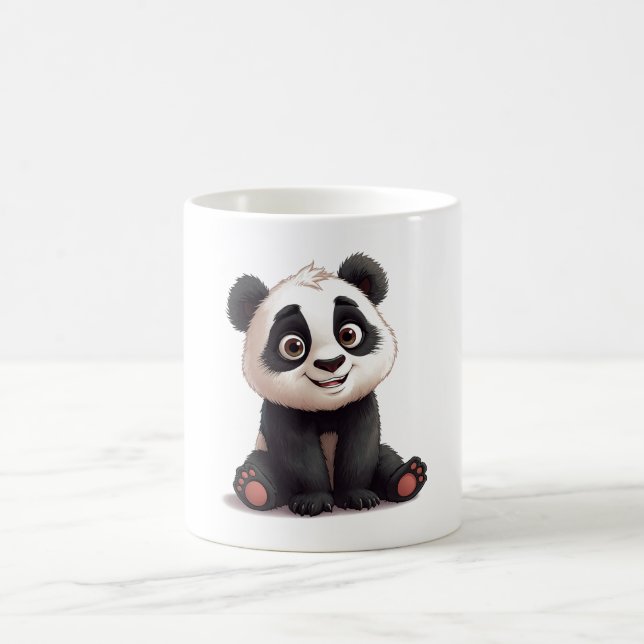 Sitting Panda Bear Cartoon Illustration Artwork Kaffeetasse (Mittel)