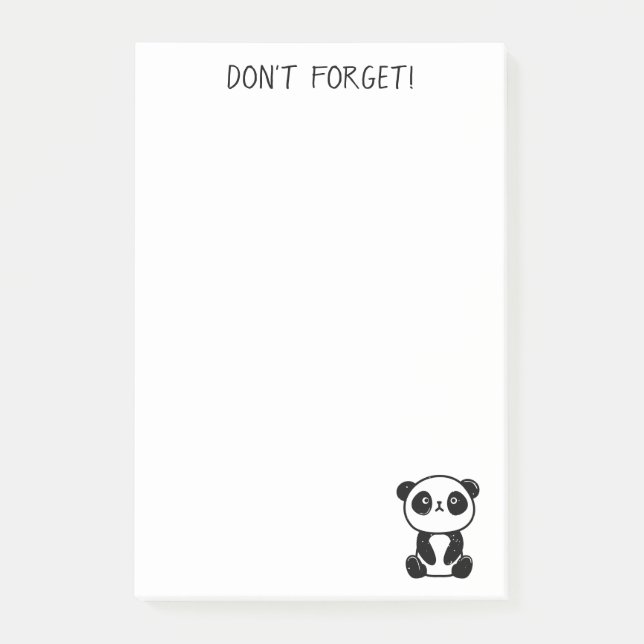 Sitting Panda Bear Post-it® Notes 4 x 6 Post-it Klebezettel (Vorderseite)