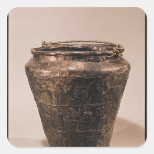 Situla mit drei repousse dekorativen Bändern Quadratischer Aufkleber