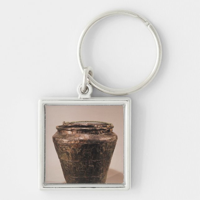 Situla mit drei repousse dekorativen Bändern Schlüsselanhänger (Vorne)