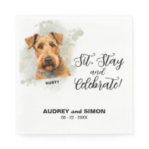 Sitz, bleib & feiere Airedale Terrier Hochzeit