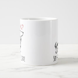 Sitz-Bleib-Liebe Basset Hound Jumbo-Tasse