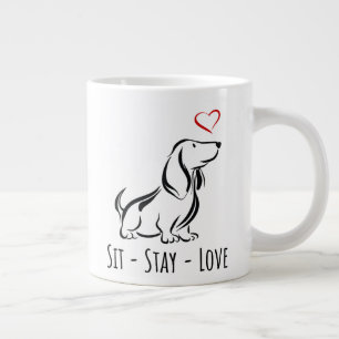 Sitz-Bleib-Liebe Basset Hound Jumbo-Tasse