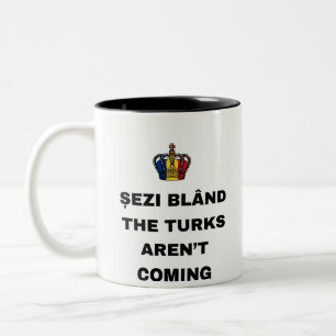 SITZ RUHIG, DIE TÜRKEN KOMMEN NICHT ZWEIFARBIGE TASSE