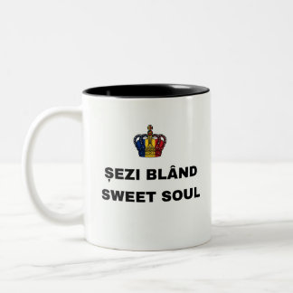 SITZ SANFT, SÜSSE SEELE Zweifarbiges Kaffeetasse