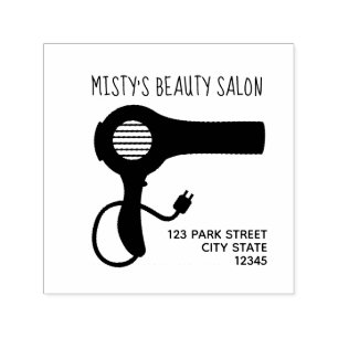 Sitzadresse des Blow Dryer Hair Permastempel