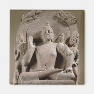 SitzBodhisattva, Mathura (roter Sandstein) Magnet
