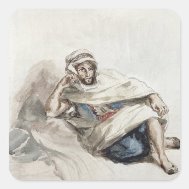 Sitze arabisch quadratischer aufkleber (Vorderseite)