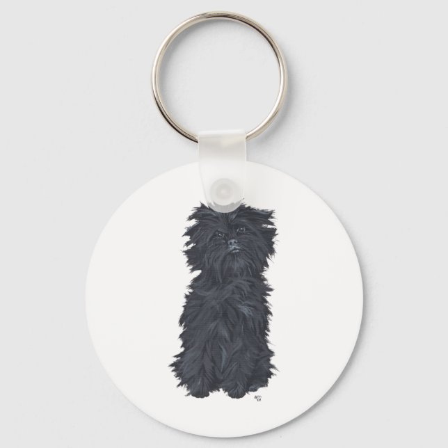 Sitzen Affenpinscher Schlüsselanhänger (Vorderseite)