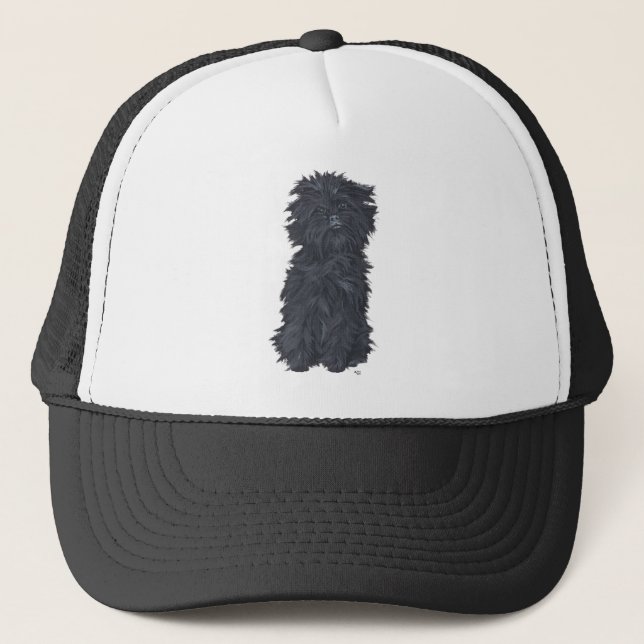 Sitzen Affenpinscher Truckerkappe (Vorderseite)