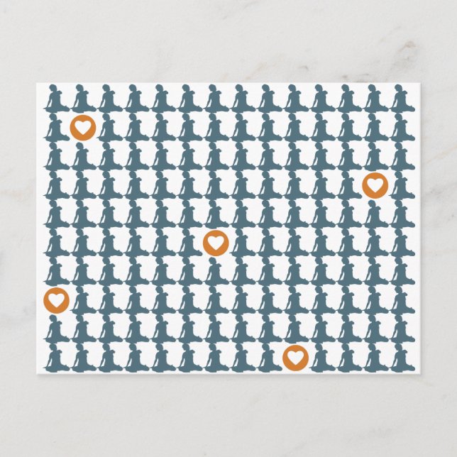 Sitzen auf wiederholter Postkarte (Vorderseite)