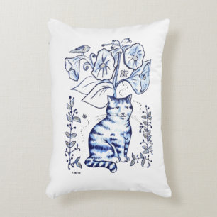 Sitzen blaue Katze Dekokissen