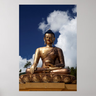 Sitzen der Buddha-Statue Poster
