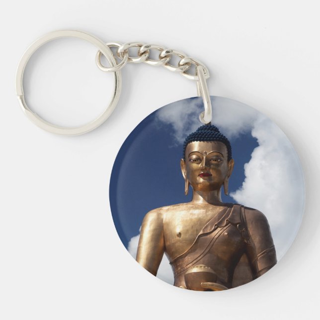 Sitzen der Buddha-Statue Schlüsselanhänger (Vorderseite)
