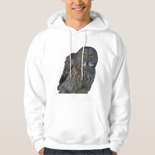 Sitzen Great Gray Owl Raptor Wildlife Foto Hoodie