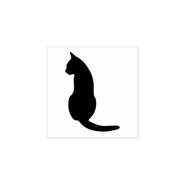 Sitzen Katze Silhouette Gummi Briefmarke Gummistempel (Prägung)
