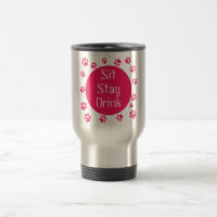 Sitzen Sie. Bleibe Sie. Getränk. Reise-Tasse