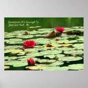 Sitzen Sie und seien Sie Wasserlilien Poster