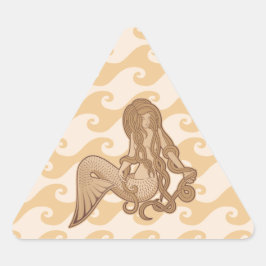 Sitzen von Meerjungfrau Dreieckiger Aufkleber