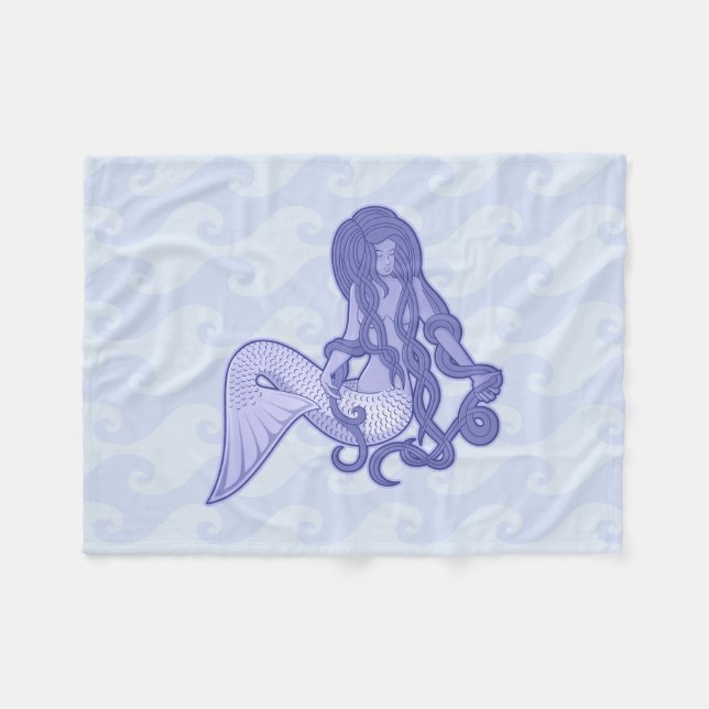 Sitzen von Mermaid Blue Fleecedecke (Vorderseite (Horizontal))