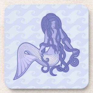 Sitzen von Mermaid Blue Getränkeuntersetzer